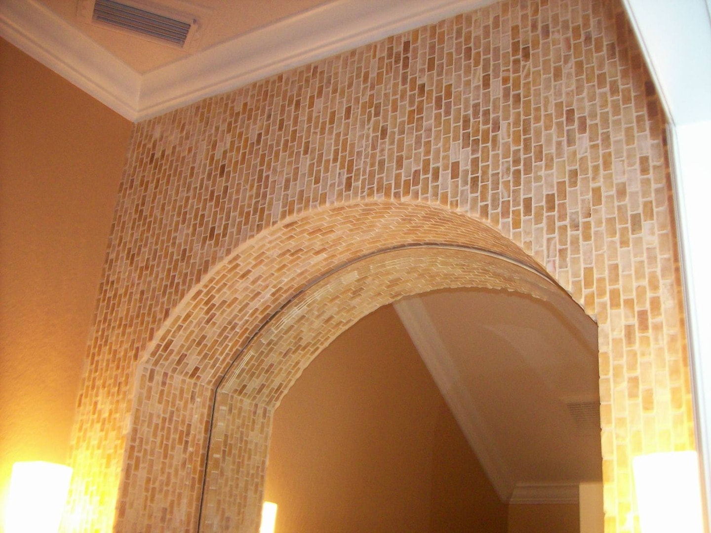 Finished brick archway interior detail