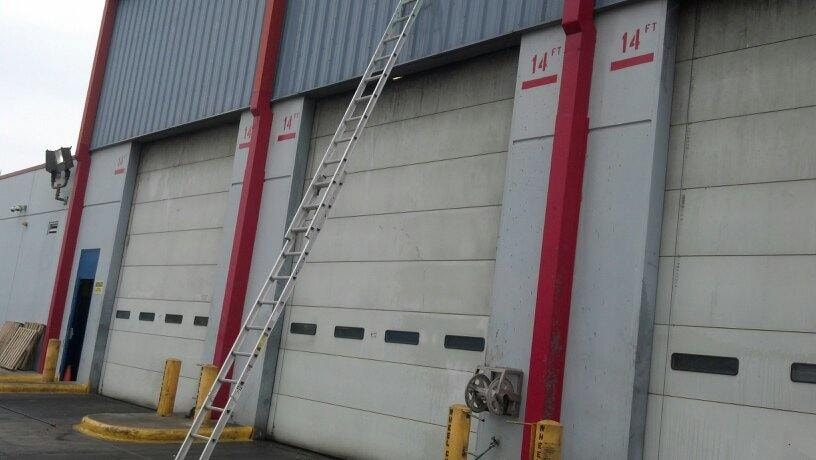 Industrial loading bay doors exterior